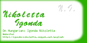 nikoletta igonda business card